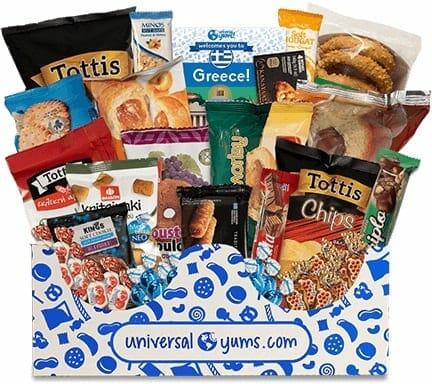 Universal Yums box of various snacks