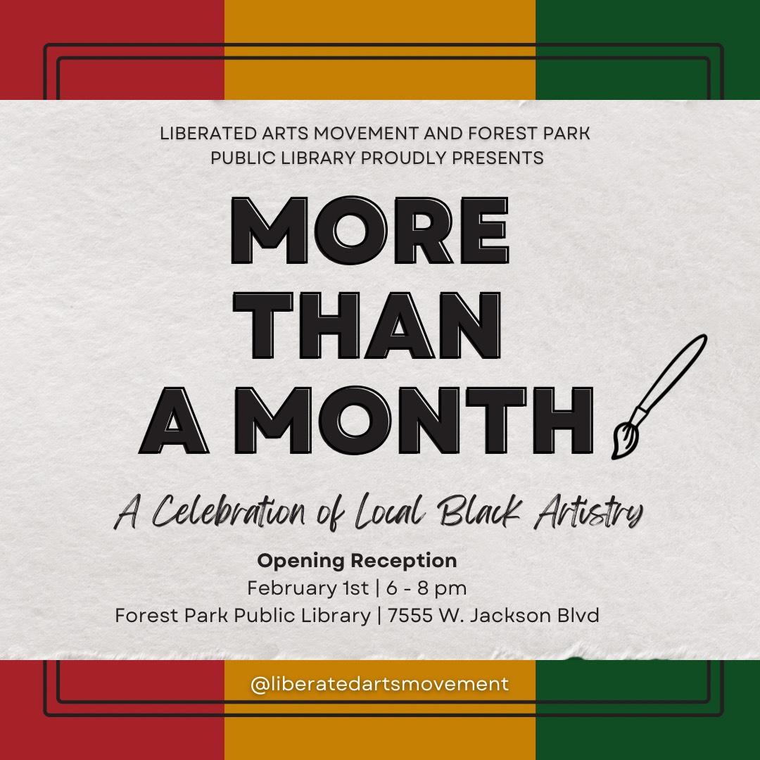 More than a month: a celebration of local Black artistry with red yellow and green colors