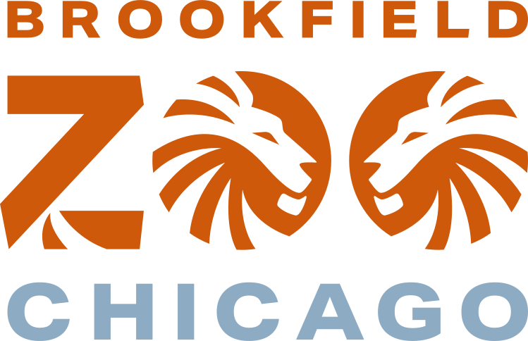 The Brookfield Zoo logo with lion heads in each of the "Os" of Zoo facing each other.